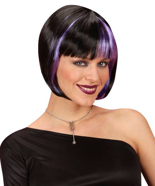 Perruque-Carré-bicolore-noir-et-Violet