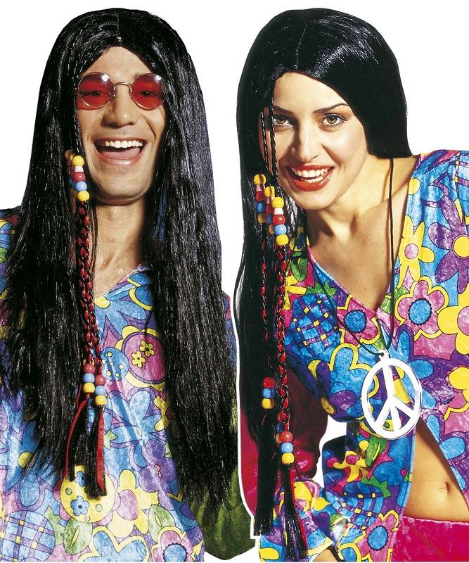Perruque-Hippie-mixte-noire