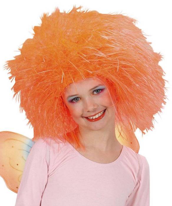 Perruque-Enfant-orange-néon